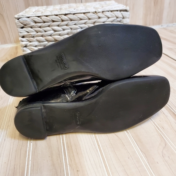 Coach Trystan Boots Womens 7M Black Soft Patent Leather Calf Flat - Picture 5 of 5